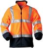 F-ELYSEE-Warnschutz-Fleece-Jacke, *BENEDIKT*, fluoreszierend orange/marine abgesetzt